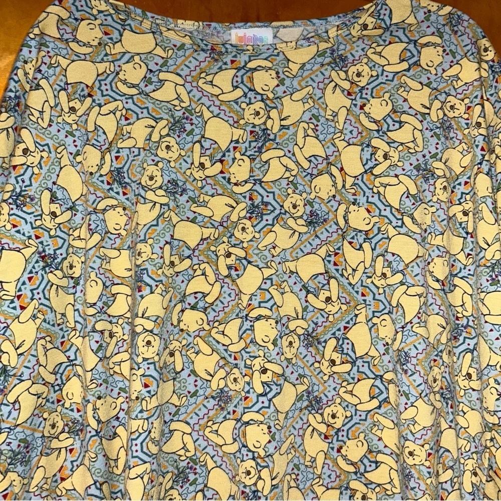 Lularoe Disney Winnie the Pooh Irma top shirt size Small S Aztec floral print - Picture 3 of 4